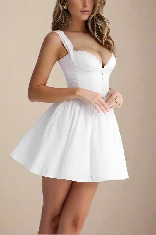  Mari Bodycon Mini Dress - White Pearl