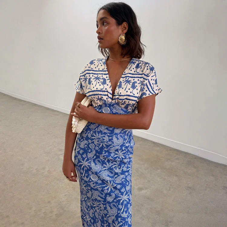 Midi dresses with belted waists to accentuate the figure Blue Mosaic Elodie Dress