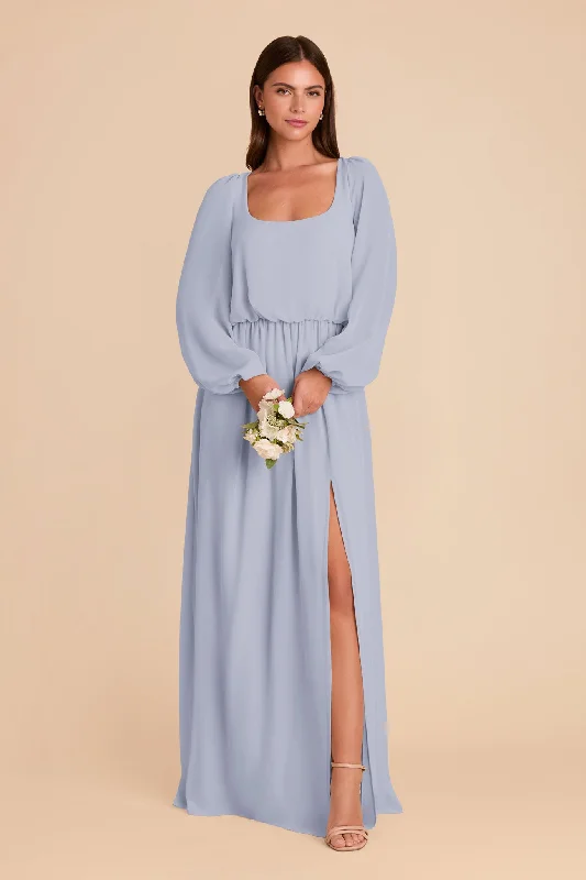 Maternity dress for a shopping spree Eloise Chiffon Dress - Dusty Blue