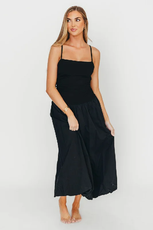 Sleeveless midi dresses with lace details for summer weddings Henley Bubble Hem Midi Dress in Black Sleeveless midi dresses with lace details for summer weddings Henley Bubble Hem Midi Dress in Black