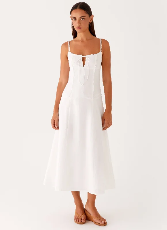  Joyful Midi Dress - White