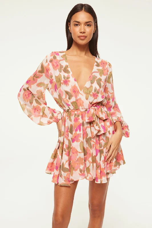 Mini dresses with button - down fronts CARIA DRESS