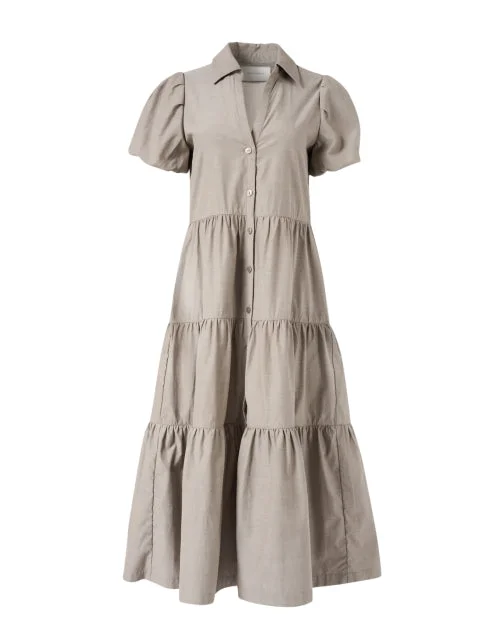 Everyday Dress with Polka - dot Design for a Fun Vibe​ Havana Taupe Midi Dress