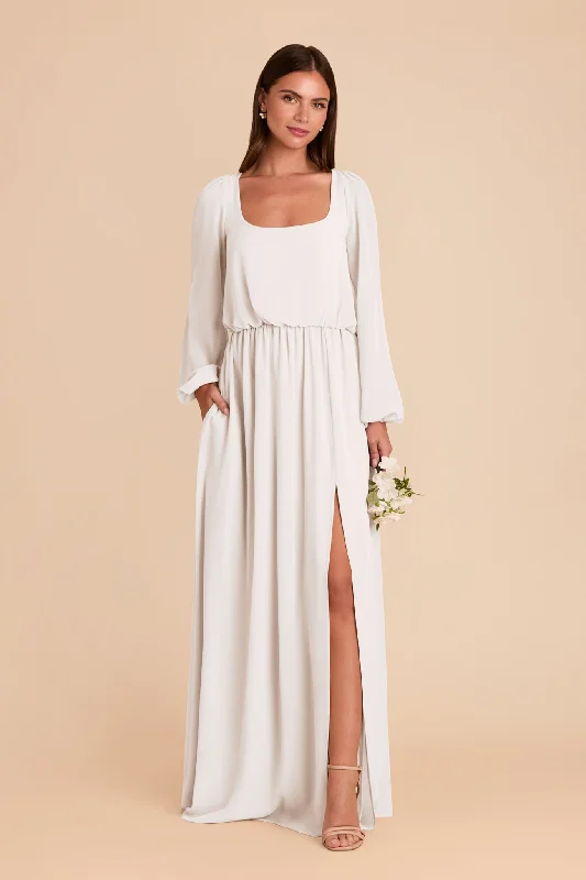 Maternity dress for a baby's first visit to the rooftop garden Eloise Chiffon Dress - White Maternity dress for a baby's first visit to the rooftop garden Eloise Chiffon Dress - White