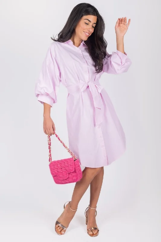 Everyday Dress with Striped Pattern for a Timeless Style​ LEIA DRESS (LIGHT PINK)