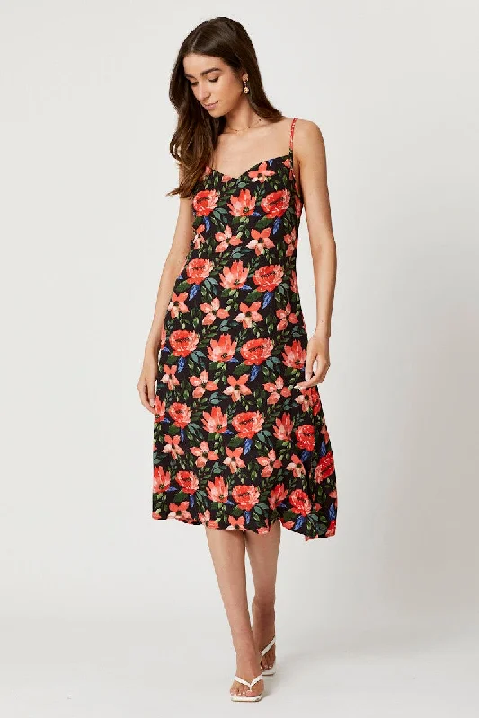 Wrap - style midi dresses in silk for a sophisticated office look Print Midi Dress