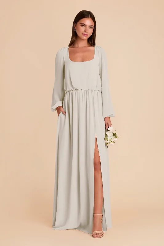 Maternity dress for a baby's first visit to the beach Eloise Chiffon Dress - Dove Gray Maternity dress for a baby's first visit to the beach Eloise Chiffon Dress - Dove Gray