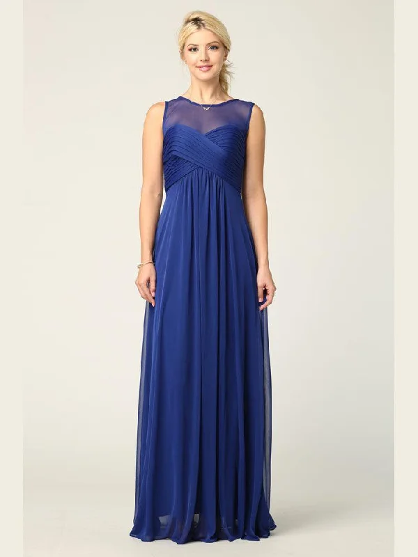 Maternity dress for a winter wonderland event Long Sleeveless Bridesmaids Stretch Chiffon Dress Sale