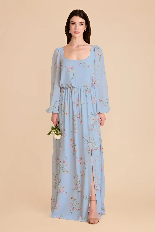 Maternity dress for a baby's first visit to the informal garden Eloise Chiffon Dress - Periwinkle Blue Le Fleur Maternity dress for a baby's first visit to the informal garden Eloise Chiffon Dress - Periwinkle Blue Le Fleur