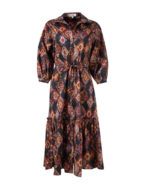 Everyday Dress with Beaded Embellishments for a Luxurious Look Hutton Multi Print Cotton Shirt Dress Everyday Dress with Beaded Embellishments for a Luxurious Look Hutton Multi Print Cotton Shirt Dress
