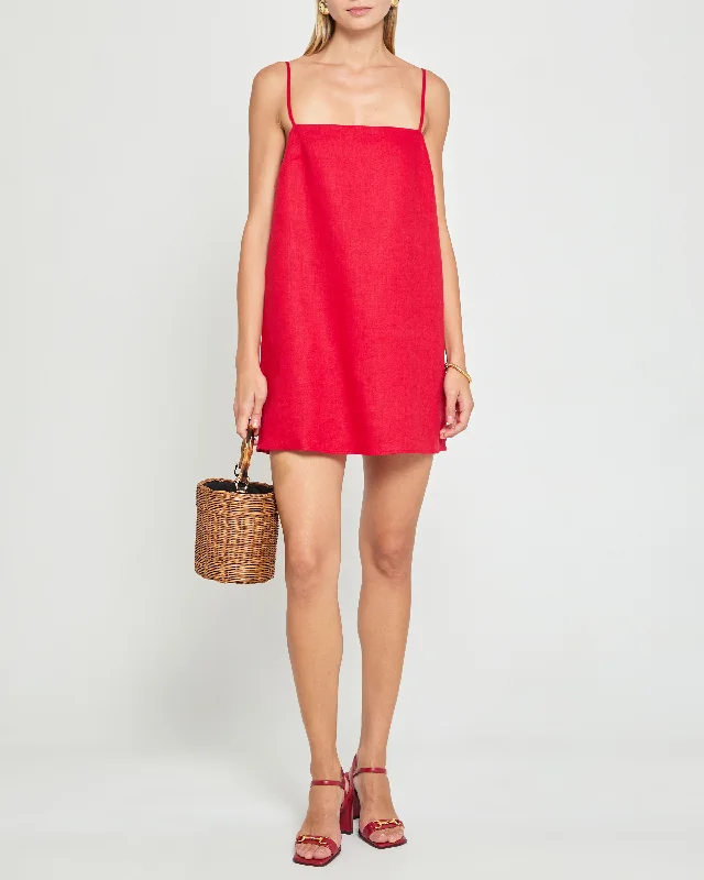 Mini dresses with spaghetti straps for a delicate look Rosalie Linen Dress