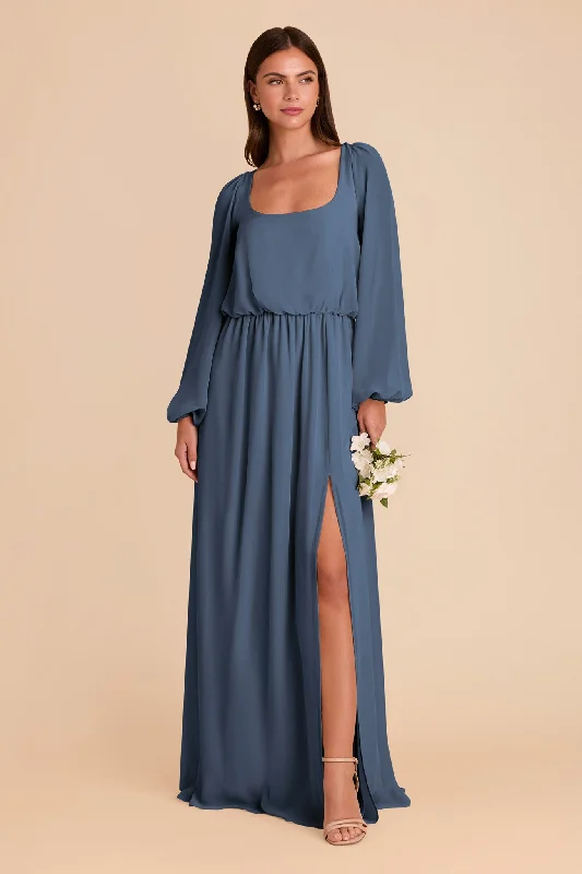 A - line maternity dress for a flattering fit Eloise Chiffon Dress - Twilight