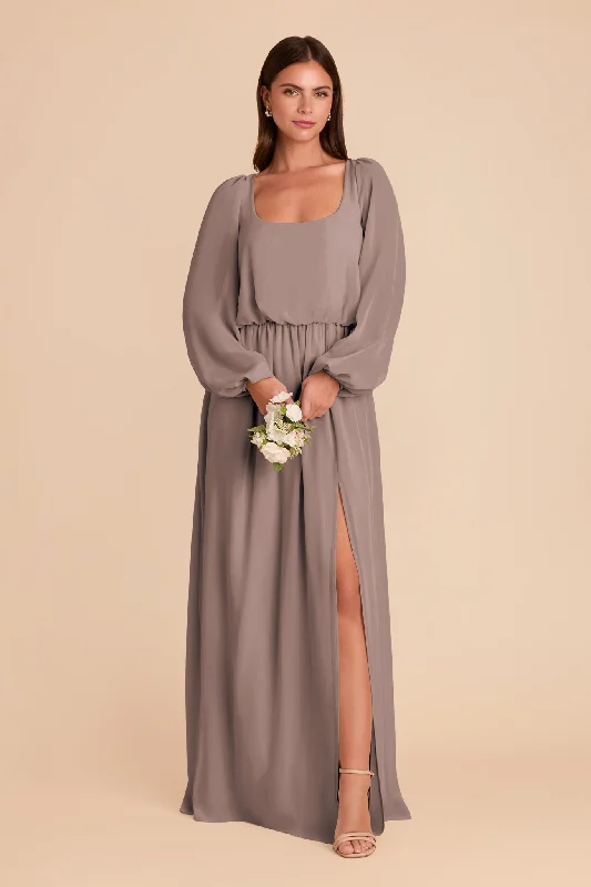 Maternity dress for a baby's first birthday party Eloise Chiffon Dress - Toffee