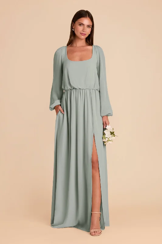 Maternity dress for a baby's first visit to the ballet Eloise Chiffon Dress - Sage Maternity dress for a baby's first visit to the ballet Eloise Chiffon Dress - Sage
