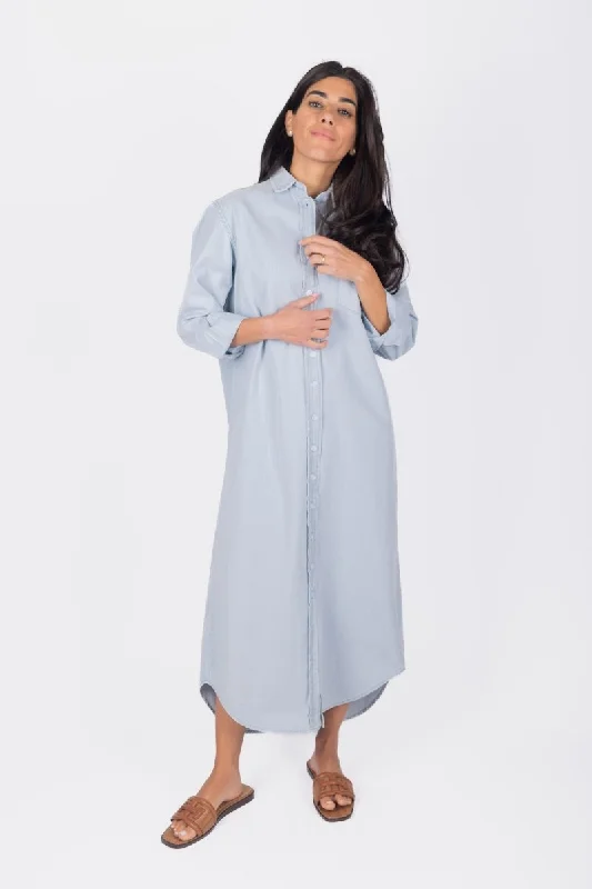 Comfortable Everyday Dress for Plus - size Women​ BONNIE DRESS 49" (LIGHT BLUE)