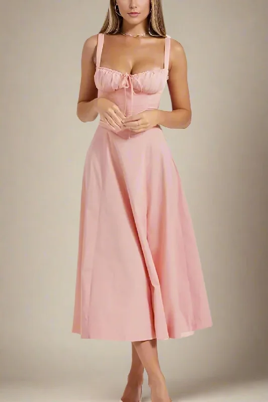 Taylor Bodycon Day Midi Dress - Dusty Pink