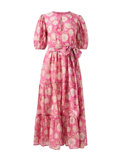  Pink Floral Print Dress