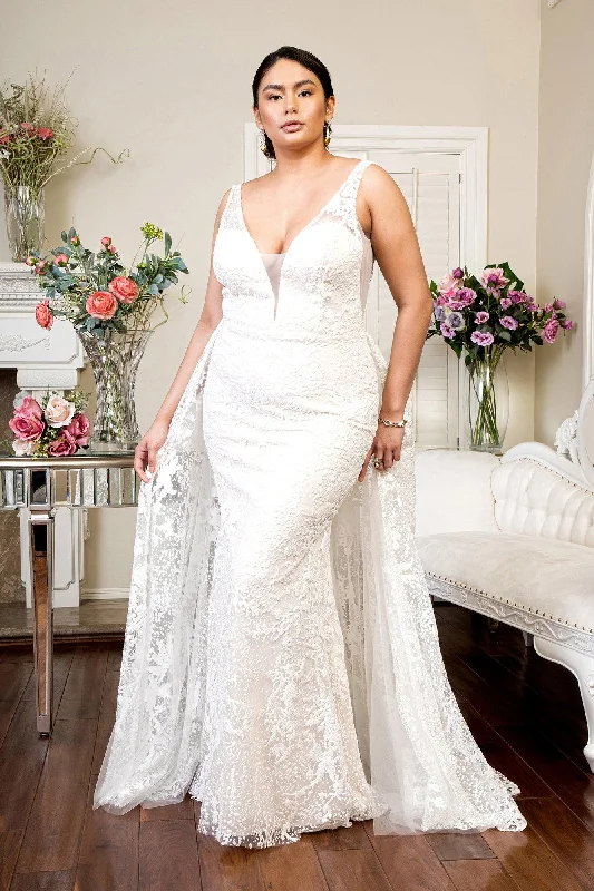 Maternity dress for a baby's first visit to the orchard Simple Long Sleeveless Mermaid Wedding Gown