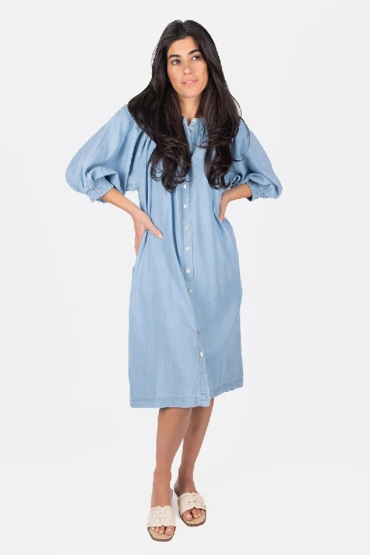  LENA DRESS 38" (CHAMBRAY)