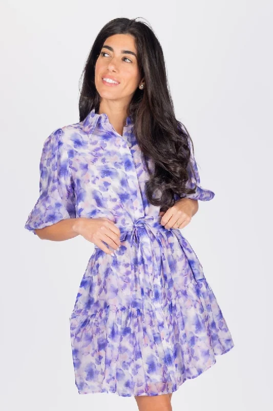 Everyday Dress with Adjustable Hem for Growing Kids or Changing Styles ALLIE DRESS SHORT SLEEVE 36" (PURPLE FLOWER) Everyday Dress with Adjustable Hem for Growing Kids or Changing Styles ALLIE DRESS SHORT SLEEVE 36" (PURPLE FLOWER)