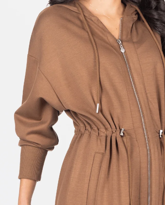 Everyday Velvet Dress with Ribbon Trim for Special Occasions​ MINA DRESS (BROWN)