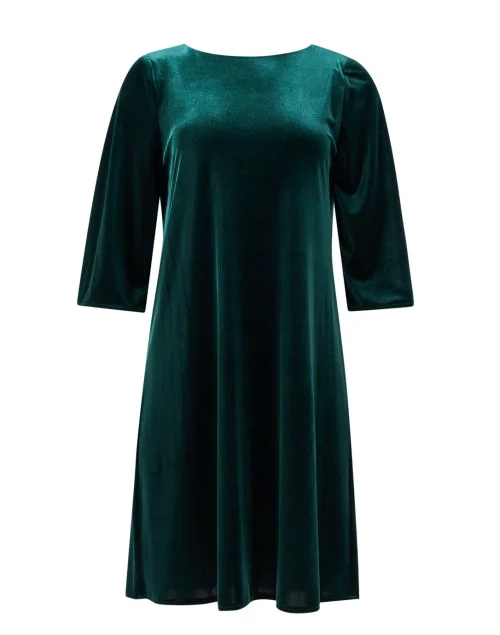 Everyday Dress with Hidden Pockets for Practicality​ Forest Green Velvet Dress