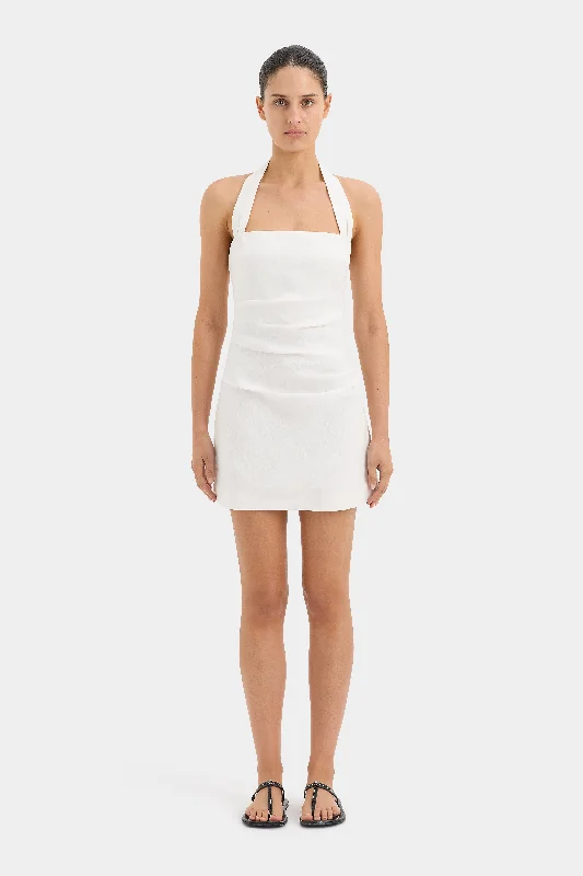 Mini dresses with pleated skirts for a classic look Noemi Halter Mini Dress