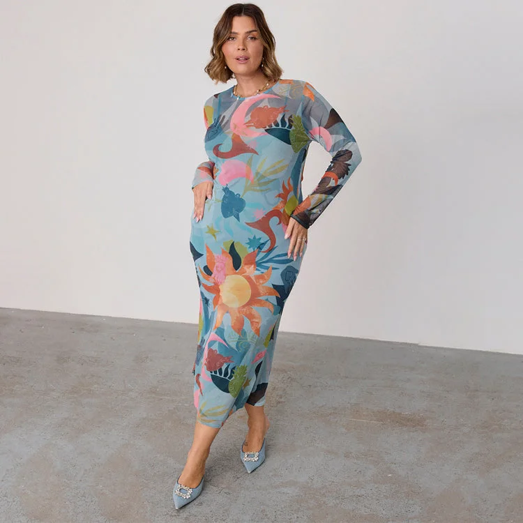 Midi dresses with ruched bodices for a feminine and fitted feel Balearic Mesh Dress Midi dresses with ruched bodices for a feminine and fitted feel Balearic Mesh Dress
