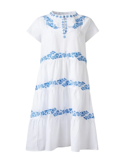  Isabel White Cotton Embroidered Dress