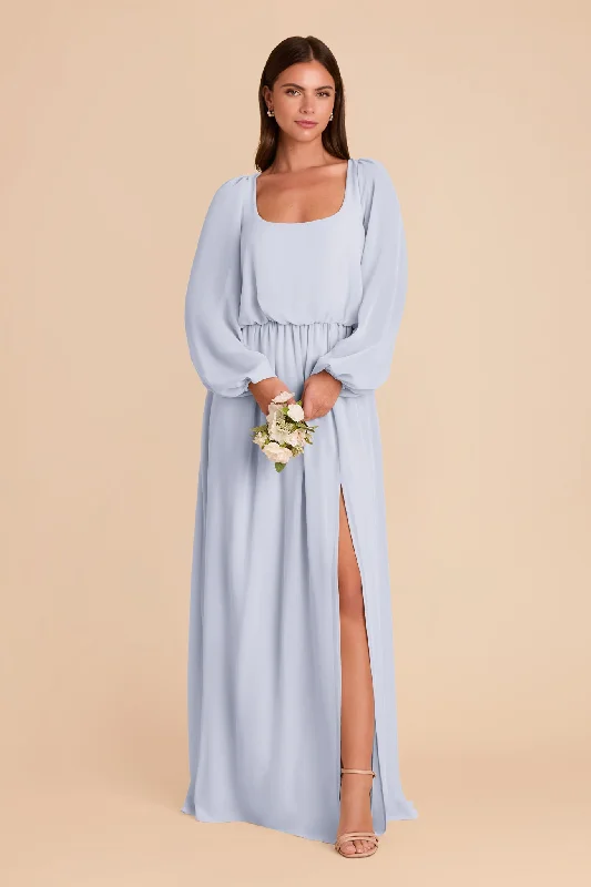 Off shoulder maternity evening dress for parties Eloise Chiffon Dress - Ice Blue