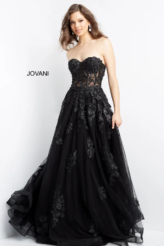 Maternity dress for a Christmas party Jovani 07901 Strapless Long Formal Gown