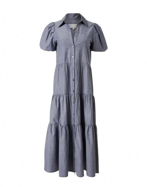 Everyday Dress with Soft Cotton - blend Fabric for All - day Comfort Havana Slate Grey Midi Dress Everyday Dress with Soft Cotton - blend Fabric for All - day Comfort Havana Slate Grey Midi Dress