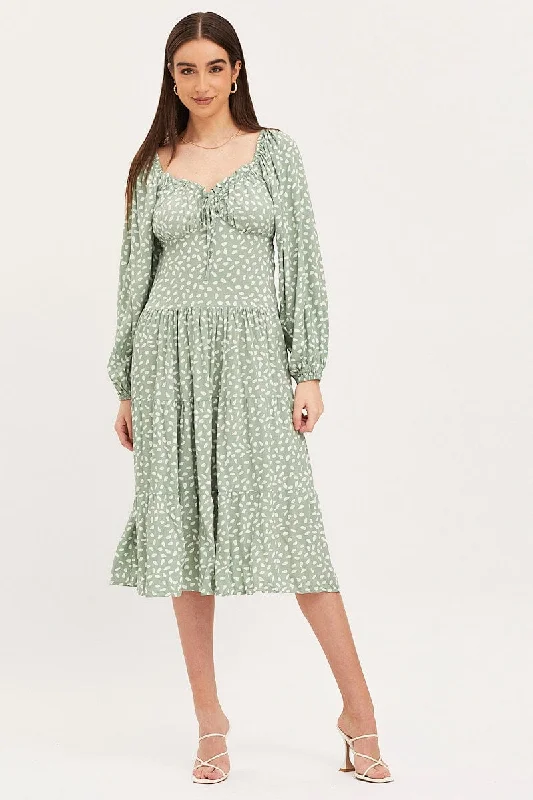 Midi dresses with side slits for a sexy and elegant appearance Geo Print Dress Long Sleeve Midi Midi dresses with side slits for a sexy and elegant appearance Geo Print Dress Long Sleeve Midi