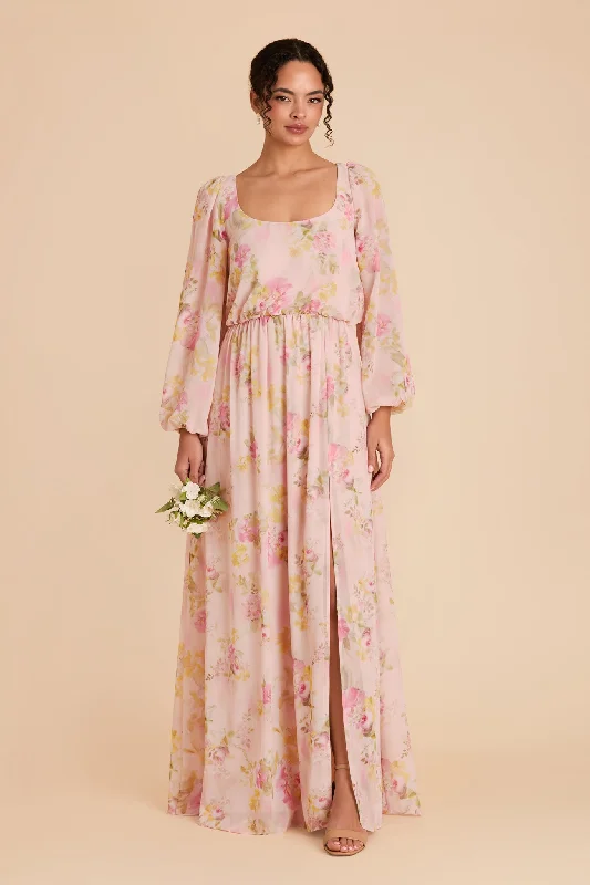 Maternity dress for a baby's first visit to the vertical garden Eloise Chiffon Dress - Vintage Pink Floral Maternity dress for a baby's first visit to the vertical garden Eloise Chiffon Dress - Vintage Pink Floral