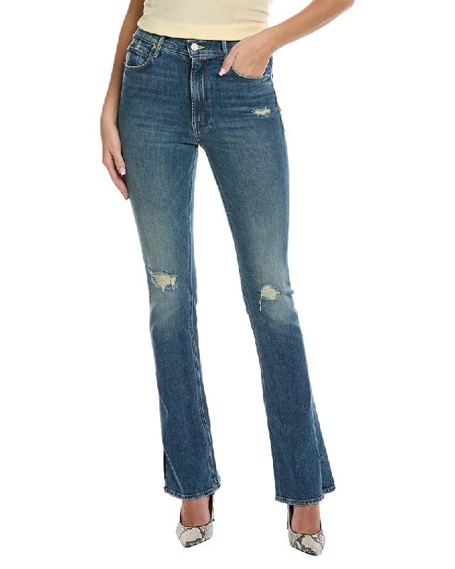 MOTHER Denim The High-Waist Runaway Slice Heel Morning Chores Skinny Flare  Jean