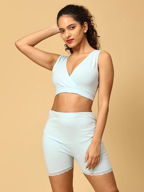 sleep - friendly easy - access women nursing braCombo of Sky Blue Maternity Boyshort and Maternity Nursing Sleep Bra sleep - friendly easy - access women nursing braCombo of Sky Blue Maternity Boyshort and Maternity Nursing Sleep Bra