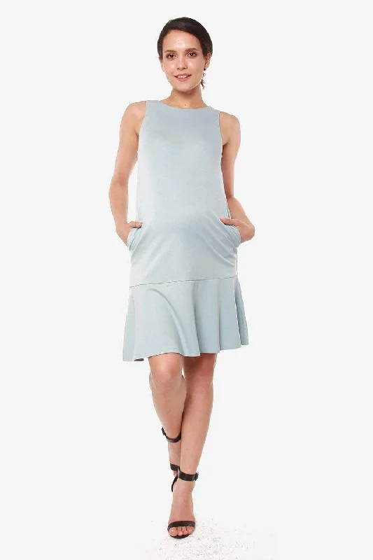 sleep - friendly easy - access women nursing braCyra Flare Sleeveless Hem Dress Porcelain Blue sleep - friendly easy - access women nursing braCyra Flare Sleeveless Hem Dress Porcelain Blue
