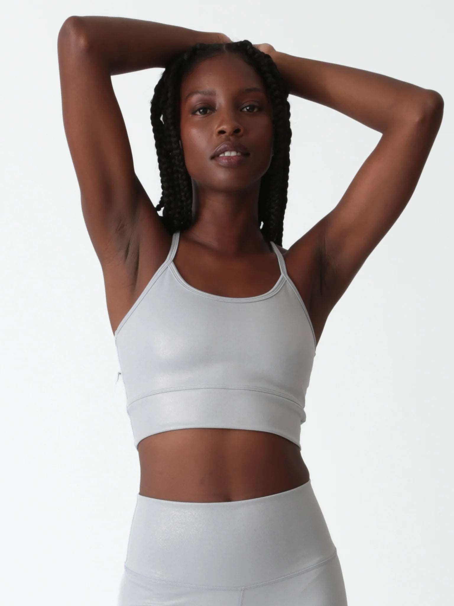 Electric & Rose Women's Mia Sports Bra Tank  - Dove Shimmer White