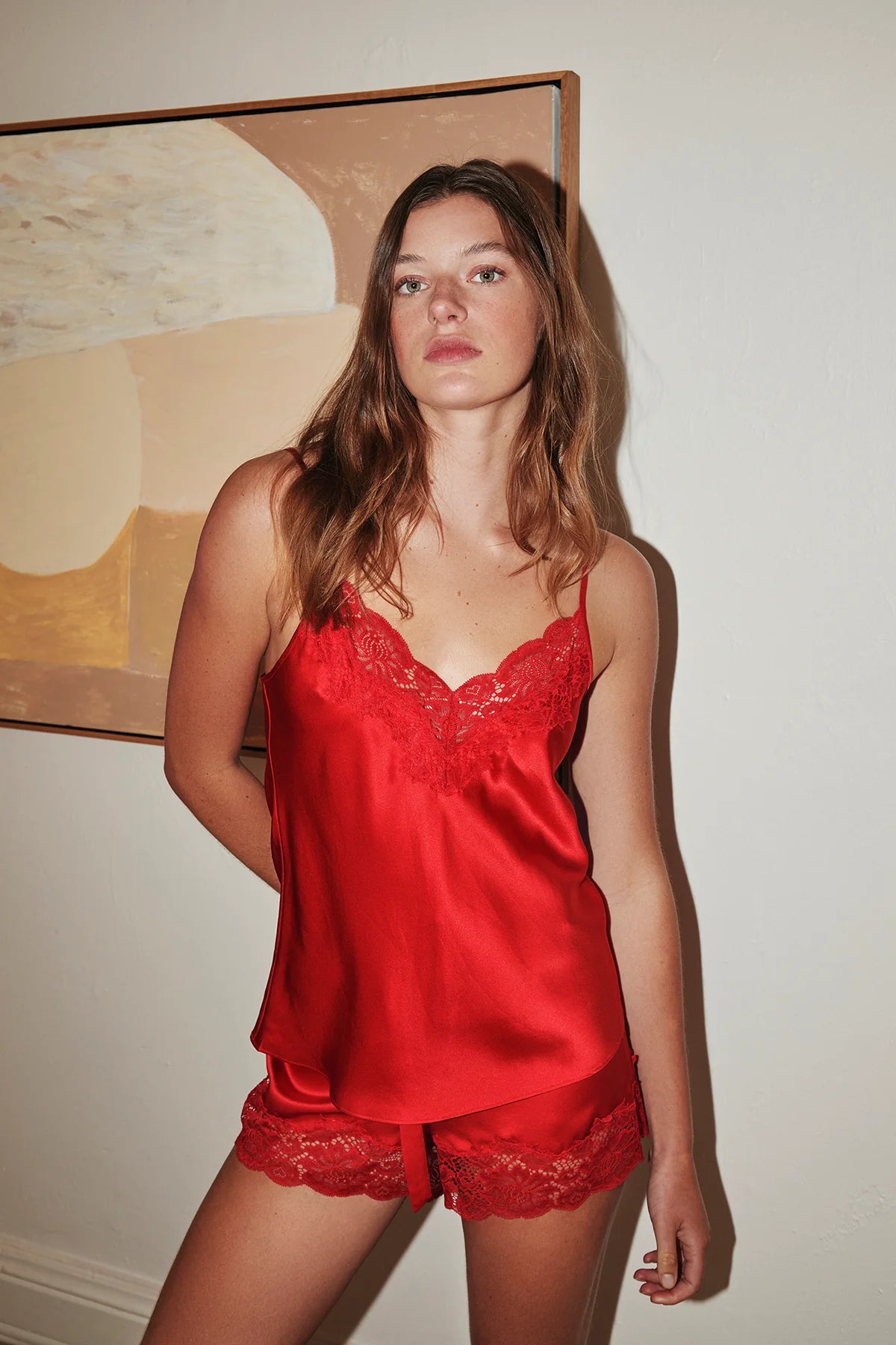 petite women lingerie for a flattering fitGinia - Silk Lace Cami | Red Chili