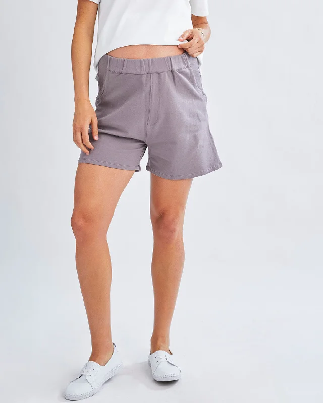 plus size front closure women nursing braJosie Maternity Tracksuit Shorts In Grey