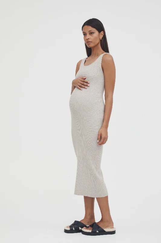 eco - friendly material women nursing braCoastline Knit Dress II (Taupe Marle)