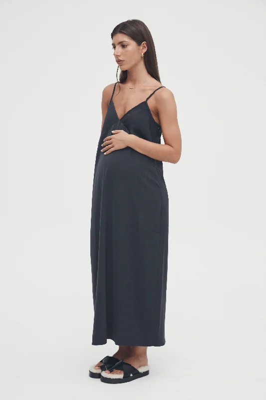 designer women nursing braSatin Slip Dress (Ink)