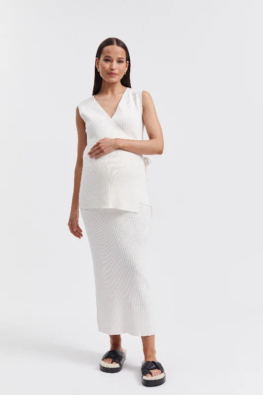 printed pattern women nursing braWrap Tie Tank (Off White)