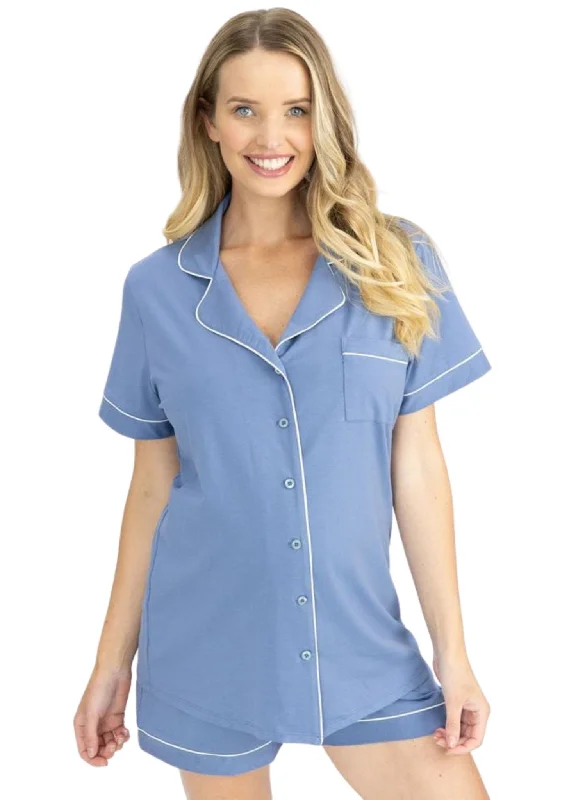 Maternity & Nursing Pyjama Set - Blue