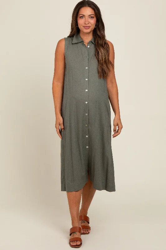 sleep - friendly easy - access women nursing braOlive Linen Button Down Maternity Midi Dress sleep - friendly easy - access women nursing braOlive Linen Button Down Maternity Midi Dress