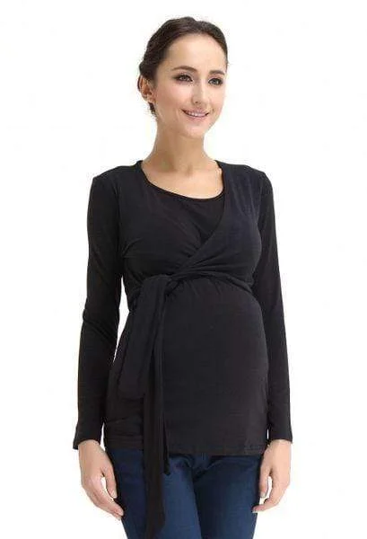 supportive women nursing bra for large bustsVicky Tie Up Bamboo Cotton Long Sleeve Nursing Top Black supportive women nursing bra for large bustsVicky Tie Up Bamboo Cotton Long Sleeve Nursing Top Black