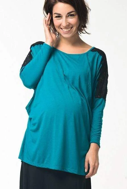 nursing bra for twins momsMaddie Maternity Top Teal