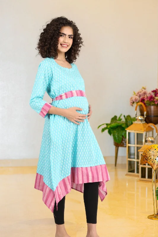 moisture wicking women nursing braTurquoise Front Zip Nursing Kurta (100% Cotton)