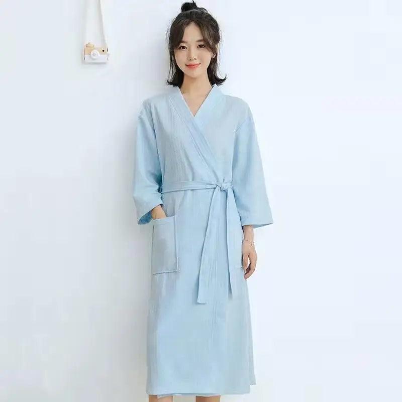 Women Blue Kimono Bath Gown