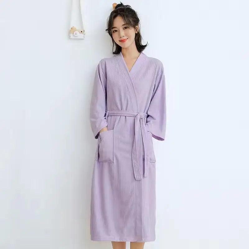 Women Purple Kimono Bath Gown